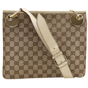 グッチ GUCCI ショルダーバッグ 120841 GGキャンバス ベージュ 斜め掛け マグネットタイプ レディース【中古】