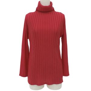 최상급 컨디션▲PLEATS PLEASE ISSEY MIYAKE PP53-FK363 터틀넥 상의(기타) 레드 3 일본제 정품 여성용