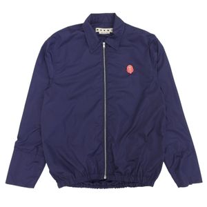 Excellent condition ▲ MARNI CUMU0109X0 Rubber Patch Zip-up Blouson Nylon Jacket Navy 46 Made in Italy Authentic Men's