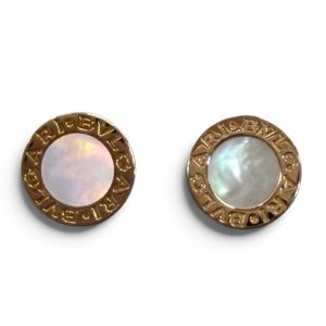 Mint condition ★ BVLGARI Bulgari Bulgari Shell Earrings 750 (PG) Pink Gold White Made in Italy Weight 3.66g Women's Comes with Box and Dust Bag