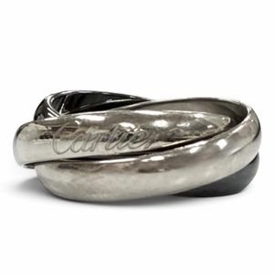 Mint condition □ Cartier 750 Trinity Triple Ceramic Ring, White Gold, Size 48 (equivalent to JP size 9), Weight 6.4g, Women's