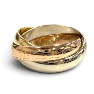 Mint Condition ★ Cartier Trinity Ring Classic Model 750 (YG PG WG) Ring Accessory Yellow Gold Pink Gold White Gold Size 48 (JP size 8 equivalent) Weight 6.38g Women's