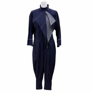 미사용급☆ISSEY MIYAKE 빈티지 JG71022 코튼 100% 초기 태그 70's 아카이브 올인원 점프수트 오버올 네이비 9 일본제 정품 여성용