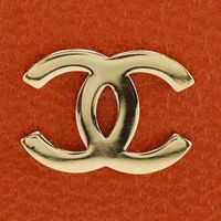 香奈兒 COCO 標誌筆記本封套，皮革，橙色，開口式，女士 [二手]