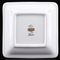 Gucci Square Ashtrays, Set of 4, Other Goods, Richard Ginori Collaboration, Flower Design, Vintage Ceramic, White, Flower Pattern, Set of 4 square ashtrays - [Used]