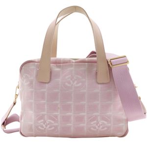 Chanel CHANEL 2-Way Shoulder Handbag New Travel Line A15970 Nylon Canvas Pink Crossbody, Shoulder Bag, Handbag, 2-Way Zipper 2WAY Shoulder Women's [Used]