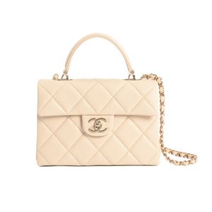 [Unused] Chanel CHANEL Handbag top Handle Mini Flap Bag AS4711 Caviar Beige
