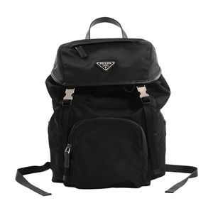 【二手】Prada 雙肩包，背包，1BZ039 Tessuto 黑色