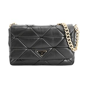 【중고】Prada 스펙트럼 레더 숄더백 1BD291 램스킨 블랙