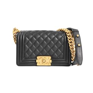 [중고] Chanel 샤넬 보이 샤넬 스몰 핸드백 A67085 램스킨 블랙