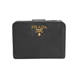 [중고] Prada 미디엄 월렛 컴팩트 월렛 1ML018 사피아노 블랙