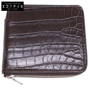 Mansou [Excellent Condition] m00000383 Crocodile Round Bi-fold Wallet [Used]