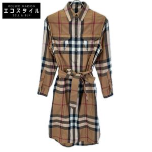 Burberry 버버리 8046712 브라운 노바 체크 울 벨티드 원피스 34 [중고]