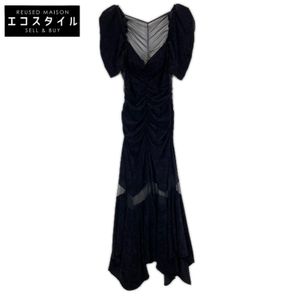 FETICO 24SS FTC242-0814 블랙 시어 콤비 벨벳 개더 드레스 원피스 [중고]