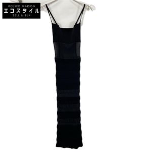 FETICO 25SS FTC252-0705 블랙 레이온 혼방 STRIPE KNIT CAMI DRESS 1 [중고]
