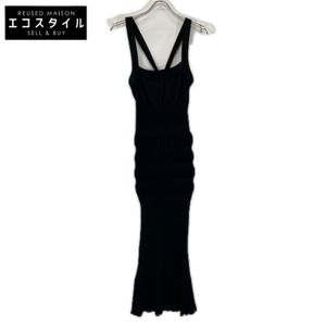 FETICO 24SS FTC242-0712 블랙 레이온 혼방 SHEER STRIPE KNIT DRESS 1 [중고]