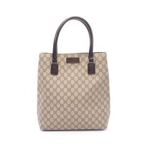 [Used] Gucci GG Plus Tote Bag 131220 Beige/ Braun PVC Coated Canvas Leather GG Supreme Tote Bag Women's Used B