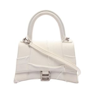 [Used] Balenciaga BALENCIAGA Handbag Hourglass Small 2WAY 593546 White Denim Hourglass Small Women's Used B