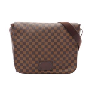 【二手】LOUIS VUITTONBrooklyn GM 單肩包，Damier Ebene 帆布，N51212，PVC 塗層帆布皮革，Brooklyn GM 款，男女通用，二手 B