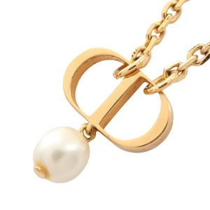 【二手】迪奧 (Dior) CD Logo GP（鍍金）仿珍珠項鍊 女士二手 A
