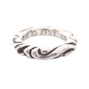 【중고】 Chrome Hearts 스크롤 밴드 반지 실버 925 남성용 Used A