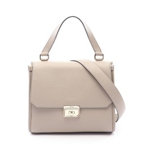 [Used] BALLY Small 2-Way Handbag, Gray Leather, Women's, Used A