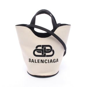 [Used] BALENCIAGA Wave XS 2WAY Handbag 619979 Ivory/Black Canvas Wave XS Women's Used A
