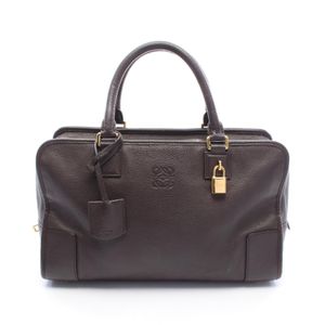 [Used] LOEWE Amazona 36 Handbag, Dark Braun Leather, Women's, Used B