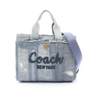 [Used] COACH Cargo Tote Bag, Size 26, 2-Way, Denim Blue, Women's, Used B