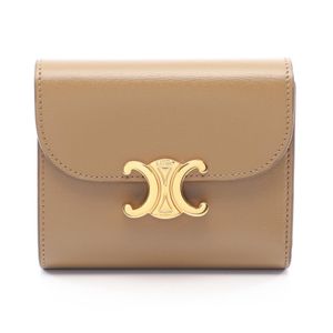 [Used] Celine CELINE Small Flap Wallet Braun Triomphe Trifold Wallet Women's Used A