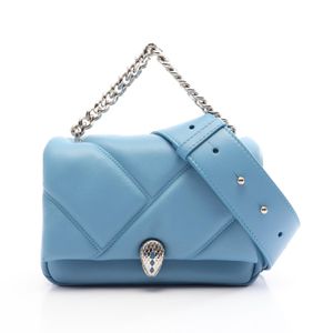 [Pre-owned] BVLGARI Serpenti Cabochon Mini 2-Way Handbag, Blue Leather, Women's Shoulder Bag.