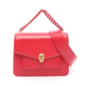 [Used] Bulgari BVLGARI Serpenti Forever 2-Way Handbag, RED Leather, Serpenti Forever 2-Way Shoulder Bag, Women's, Used A