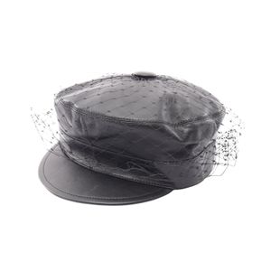 [Used] Dior REVOLUTION Cap with Veil, Leather Casquette, Women's, Used A