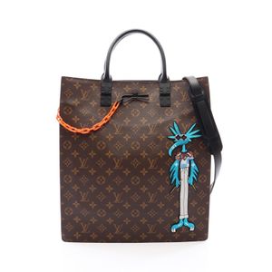 [Used] Louis LOUIS VUITTON Sac Plat Monogram Tote Bag LV Friends Virgil Abloh 2WAY M45667 PVC Coated Canvas Leather LV Friends Sac Plat
