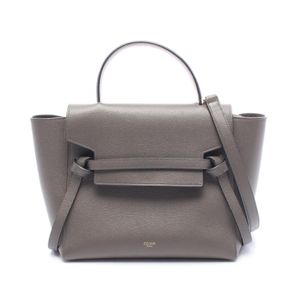 [Used] Celine CELINE Handbag BELT BAG MICRO Belt Bag Micro 2WAY Gray Leather Belt Bag Micro Women's Used B