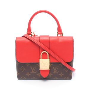 [Used] LOUIS VUITTON Rocky BB Handbag, Monogram Noir, 2-Way, M44141, Coquelicot, PVC Coated Canvas, Leather, Women's.