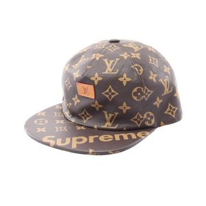 [Used] LOUIS VUITTON LOUIS VUITTON Supreme LV 5 Panel Hat Monogram MP1879 Leather Cap - Men's Used A