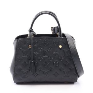 [二手] 路易威登LOUIS VUITTON手提包 Montaigne BB Monogram Empreinte Noir 2WAY M41053 Noir Leather Montaigne BB 女士二手 A
