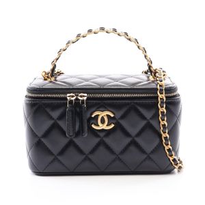 [중고] Chanel 샤넬 숄더백 마틀라세 배니티 백 2WAY 블랙 레더 마틀라세 탑 핸들 2way 배니티 백 여성용 Used B