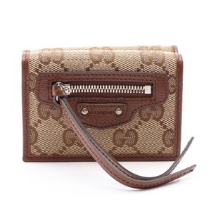 [Used] Gucci GUCCI Tri-fold Wallet GUCCI × BALENCIAGA The Hacker Project Neo Classic Wallet 681708 Beige/ Braun Canvas Leather GUCCI × BALENCIAGA Neo Classic Wallet