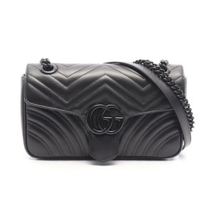 [중고] Gucci 구찌 숄더백 GG 마몬트 퀼팅 스몰 443497 블랙 레더 GG 마몬트 퀼팅 스몰 체인 숄더백