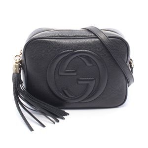 【二手】Gucci GUCCI Soho Disco 單肩包 308364 黑色皮革 Soho 小號 Disco 包 女士二手 B