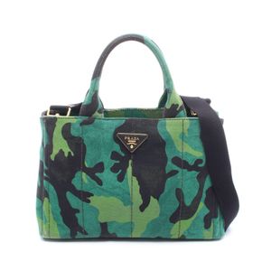 [Used] Prada PRADA Tote Bag CANAPA Camouflage 2WAY 1BG155 Green/Black Camouflage Canvas Canapa 2-way Tote Women's Used A