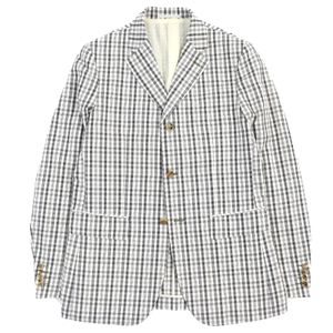 Excellent condition △ COMME des GARCONS HOMME DEUX / Comme des Garçons Homme Deux DC-J056 Cotton Linen Check Pattern Single Tailored Jacket Black/White L Made in Japan Authentic Men's Recommended ◎