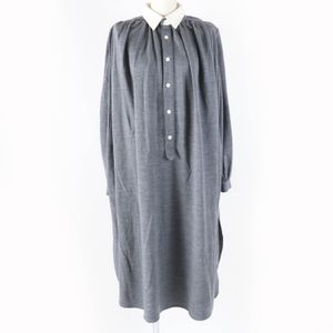미품☆FUMIKA UCHIDA 후미카 우치다 FU-G-0P001 울 100% 폰테 저지 셔츠 원피스 그레이 36 일본제 정품 여성용