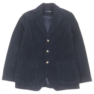 Excellent condition □ LARDINI JNAMA 100% Cotton Single-breasted Corduroy Tailored Jacket Blazer Dark Navy M Made in Italy Authentic Men's