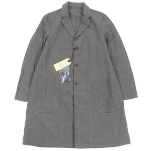 Unused item □ Bergfabel linen-cotton lightweight long summer coat/Chesterfield coat, gray, size 46, made in Italy, authentic, men's.