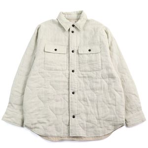 Unused item ○ BackSideClub Back Logo Print Quilted Shirt Jacket Beige L Made in Italy Men's Retail Price 79,200 yen