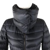 成色極佳 △ MONCLER VERNDIS 可拆卸領子設計圍脖式logo拉鍊羽絨服，黑色，0碼，正品女款