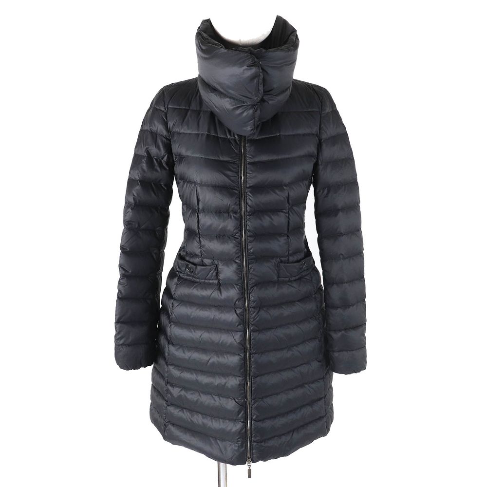 成色極佳 △ MONCLER VERNDIS 可拆卸領子設計圍脖式logo拉鍊羽絨服，黑色，0碼，正品女款